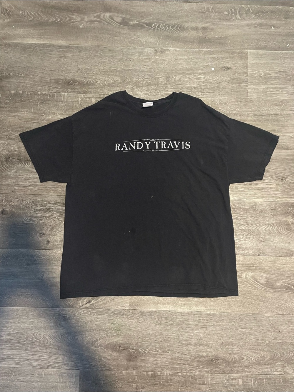 Hanes Black Randy Travis Logo Short Sleeve Tee